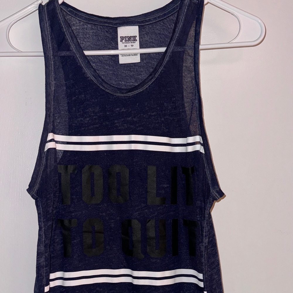 PINK Victoria's Secret Navy Graphic Tank